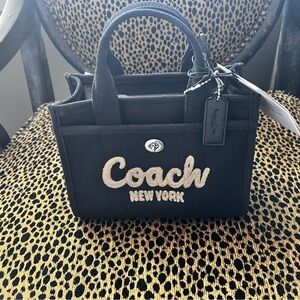 New Coach Black Mini Bag Tote with Structured Design